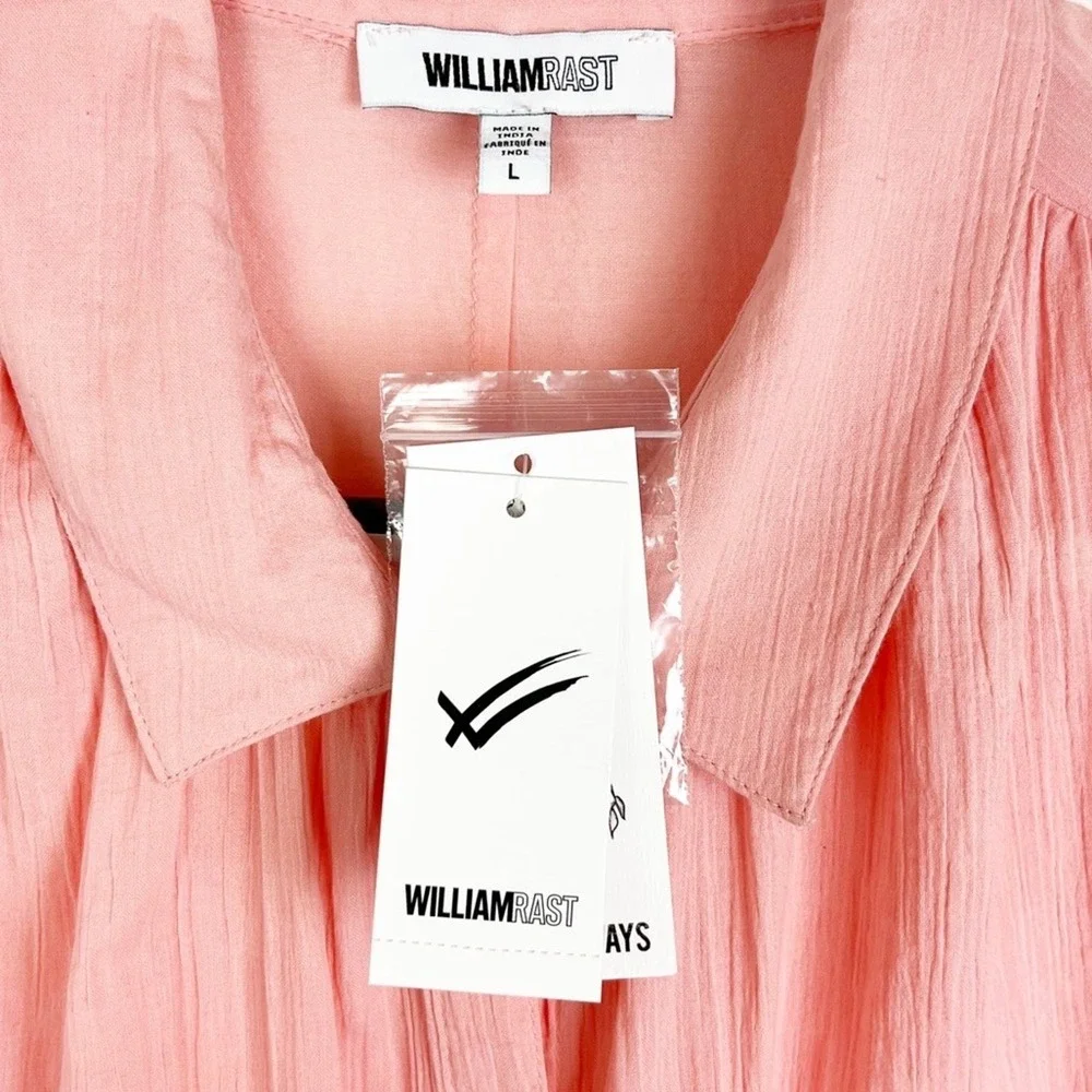 William Rast Blouse Top Large Peach Pink NWT Casual Tunic Spring Summer